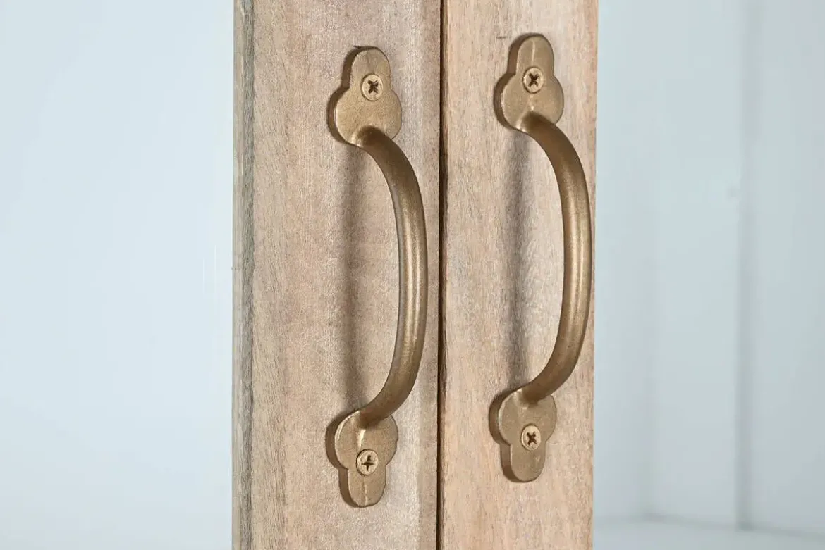 Vitrina de Madera Maciza de Mango con Cuatro Puertas MB-208792