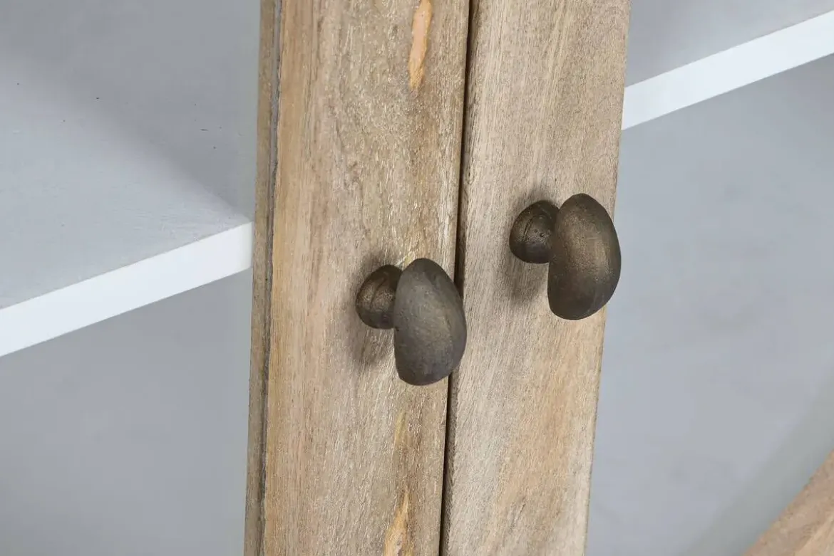 Vitrina de Madera Maciza de Mango con Cuatro Puertas MB-208792