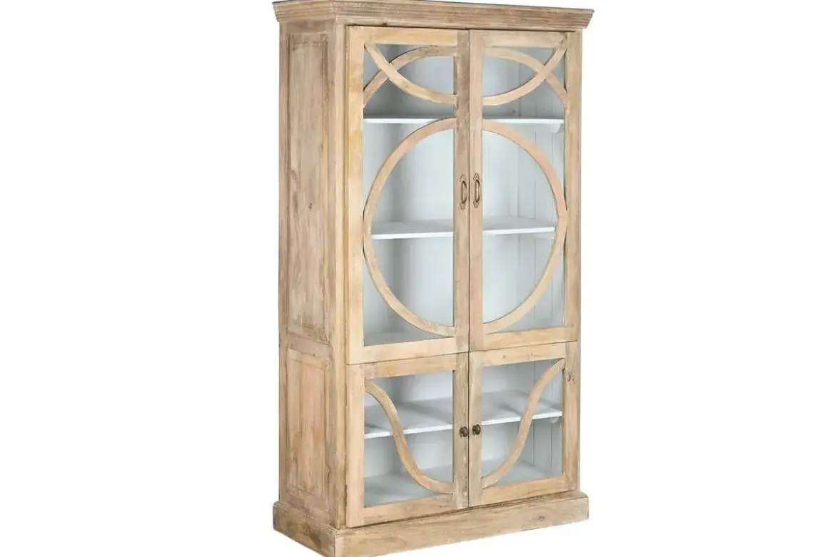 Vitrina de Madera Maciza de Mango con Cuatro Puertas MB-208792