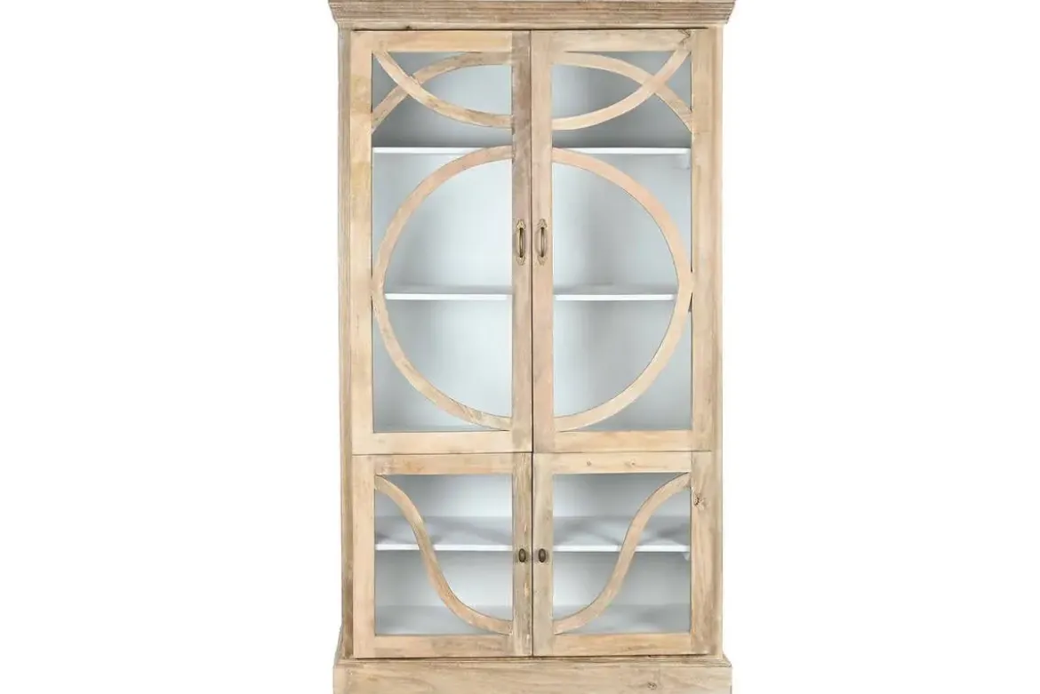 Vitrina de Madera Maciza de Mango con Cuatro Puertas MB-208792