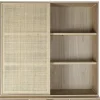 Vitrina de Madera Paulownia y MDF con Rejilla Natural MB-171759