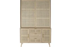 Vitrina de Madera Paulownia y MDF con Rejilla Natural MB-171759