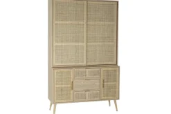 Vitrina de Madera Paulownia y MDF con Rejilla Natural MB-171759