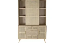 Vitrina de Madera Paulownia y MDF con Rejilla Natural MB-171759