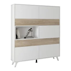 Vitrina de Salón Color Blanco y Roble SOTO C029SOTOVIT BLE