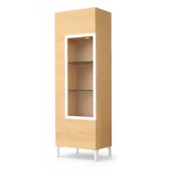Vitrina de Salón con Puerta de Cristal Color Nuez NEO.4