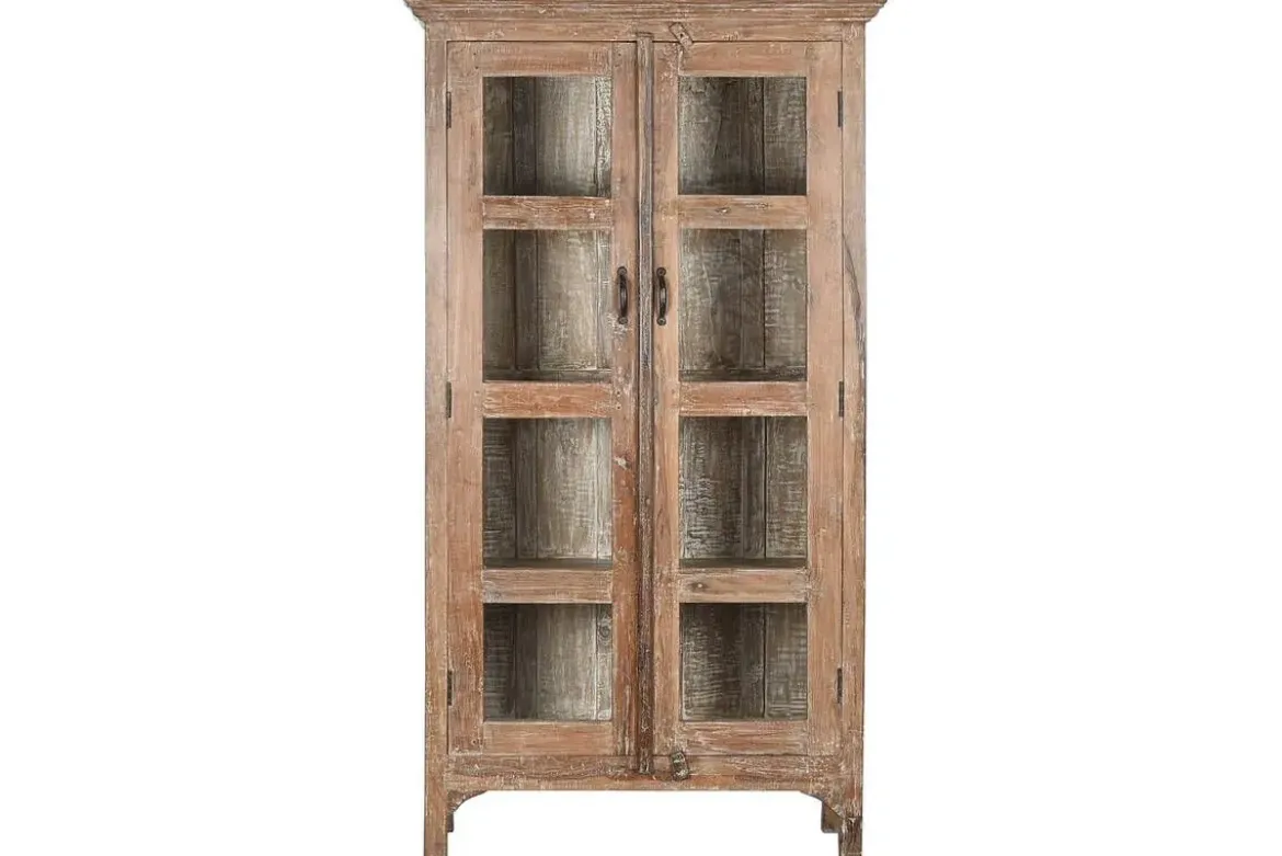 Vitrina de Salón de Madera Reciclada con Acabado Antiguo MB-213755