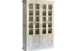 Vitrina de Salón en Madera de Mango Decapé Blanco MB-223574