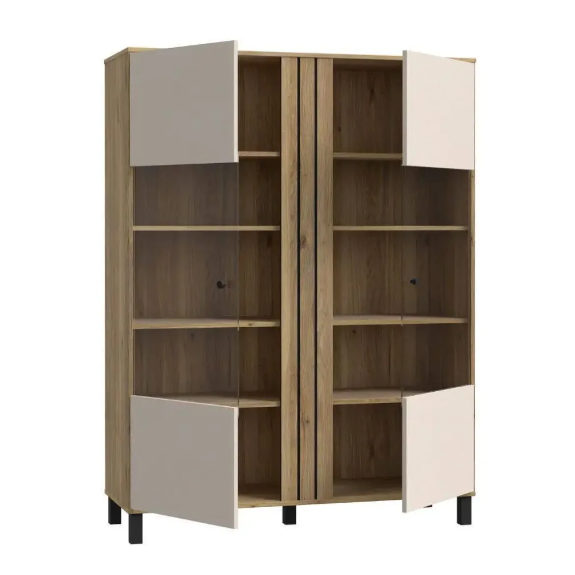 Vitrina de Salón en Roble y Sand con 2 Puertas KILLARNEY KQLV622-M802