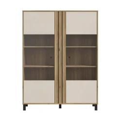 Vitrina de Salón en Roble y Sand con 2 Puertas KILLARNEY KQLV622-M802