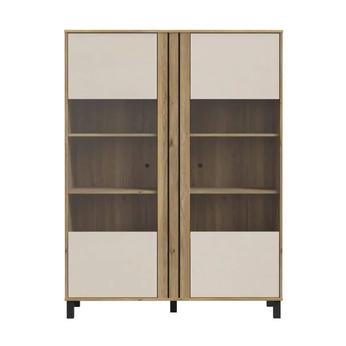 Vitrina de Salón en Roble y Sand con 2 Puertas KILLARNEY KQLV622-M802