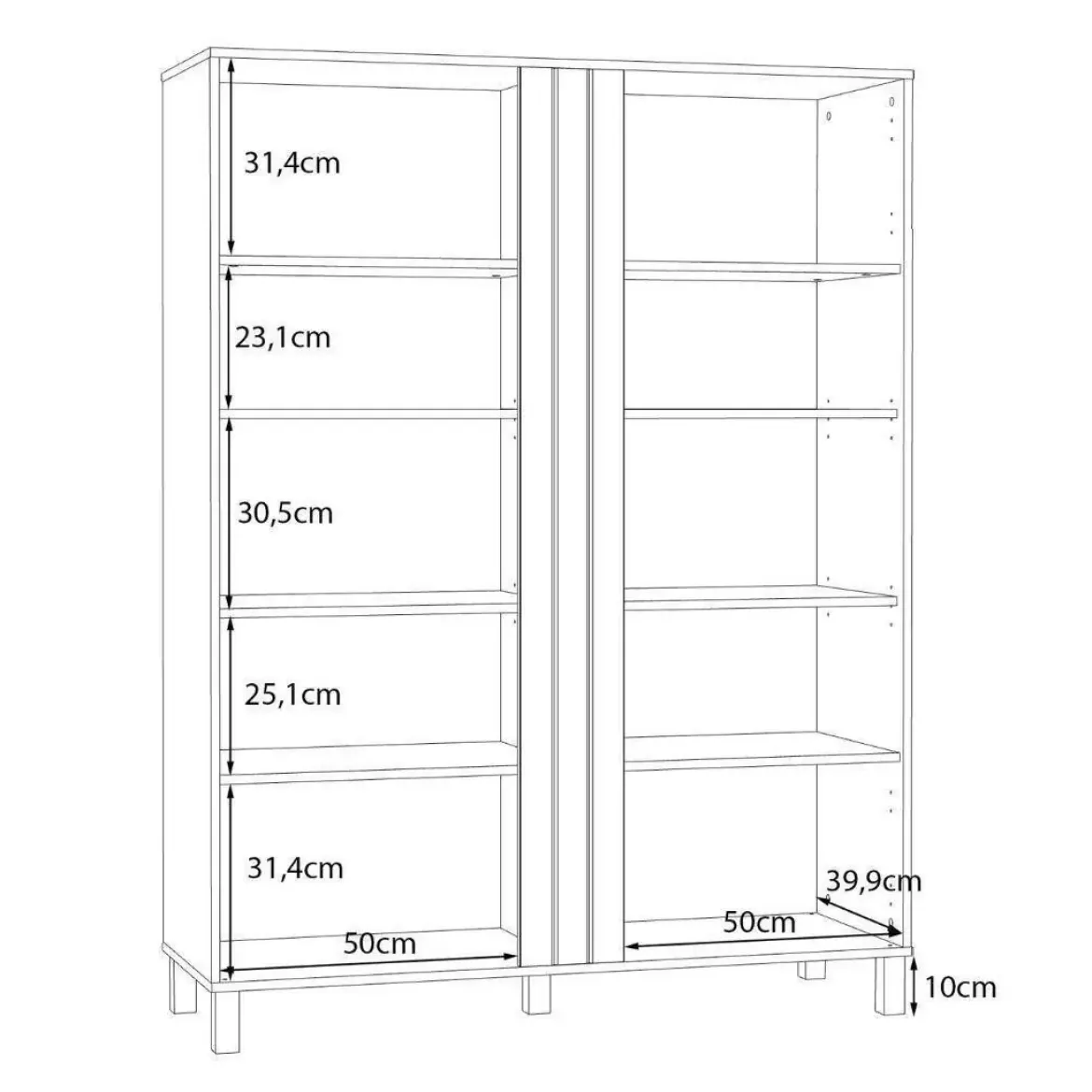 Vitrina de Salón en Roble y Sand con 2 Puertas KILLARNEY KQLV622-M802