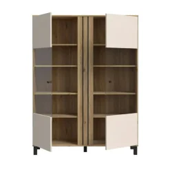 Vitrina de Salón en Roble y Sand con 2 Puertas KILLARNEY KQLV622-M802