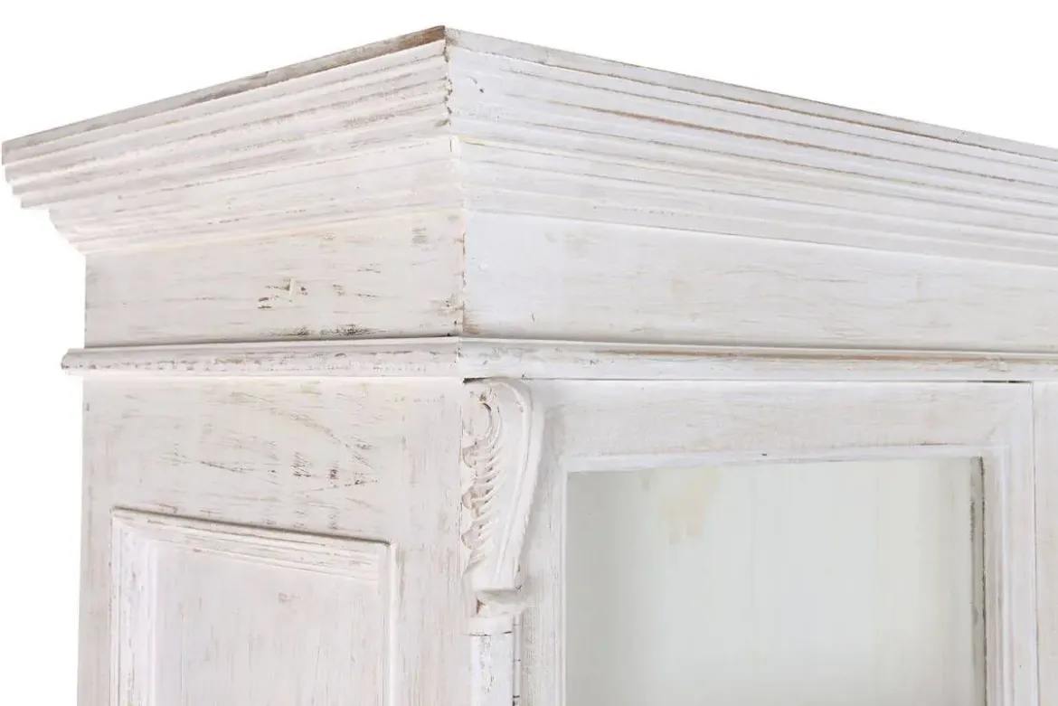 Vitrina en Madera de Mango Decapé Blanco MB-223573