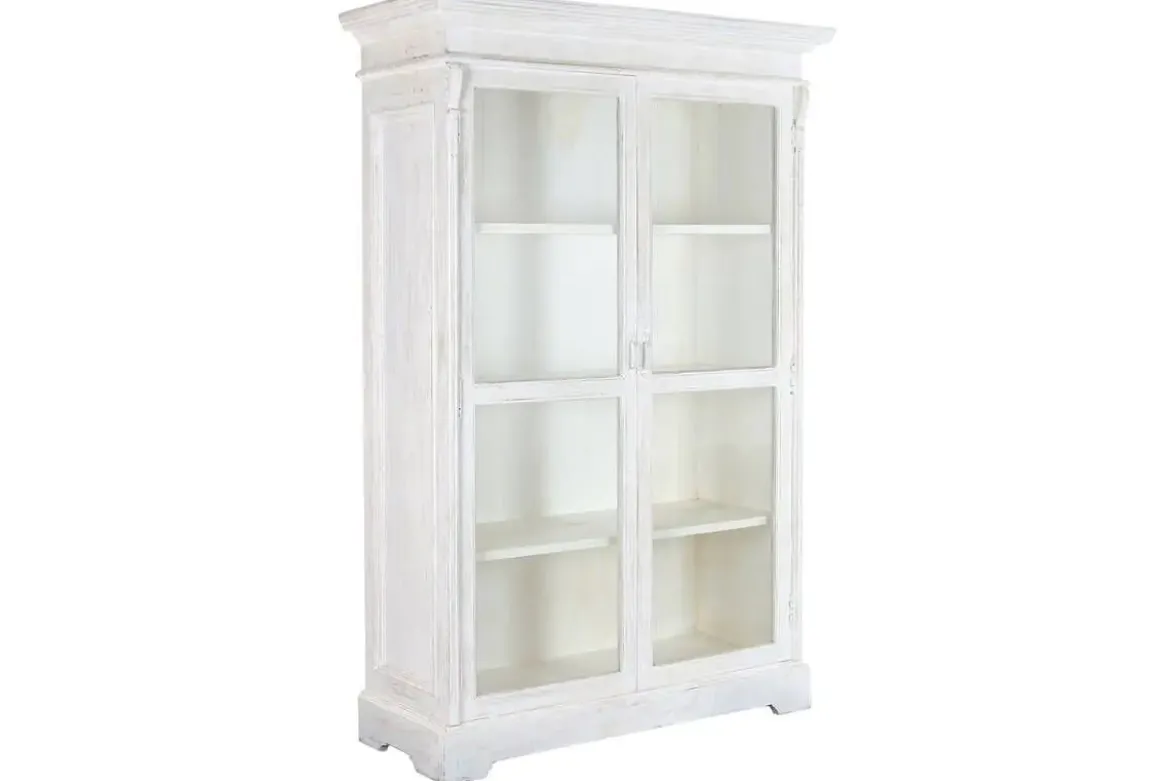 Vitrina en Madera de Mango Decapé Blanco MB-223573
