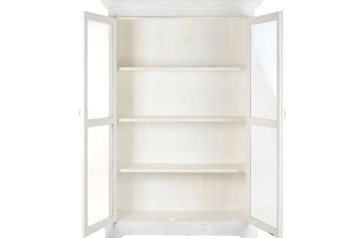 Vitrina en Madera de Mango Decapé Blanco MB-223573