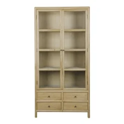 Vitrina en Madera de Olmo con Puertas de Cristal MB-228430