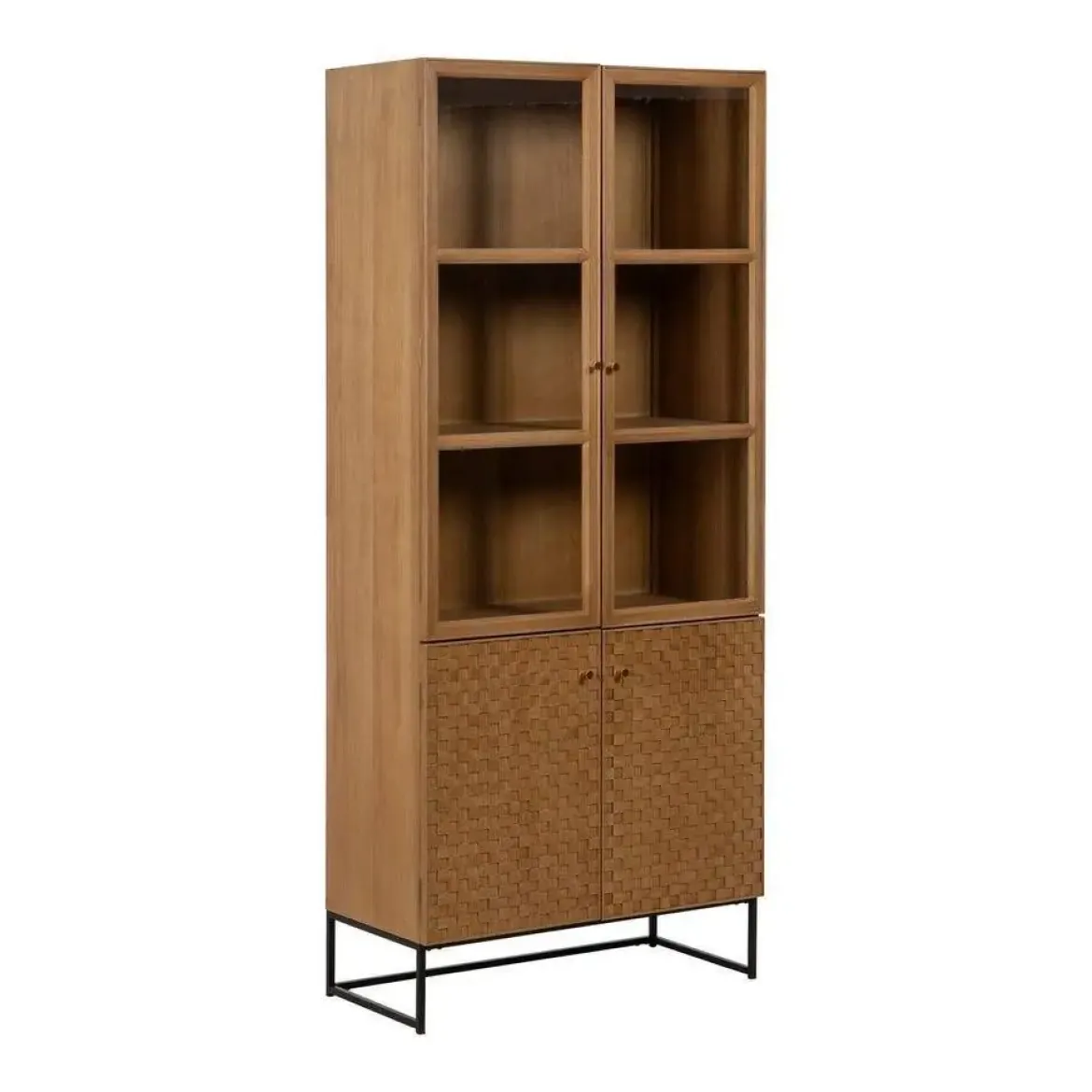 Vitrina Natural de DM y Madera de Fresno con Puertas 198 cm 612156