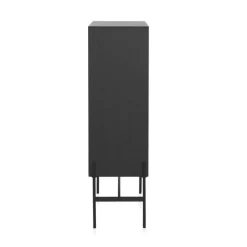 Vitrina negra chapada en fresno con 2 puertas de madera natural GABAR 10974