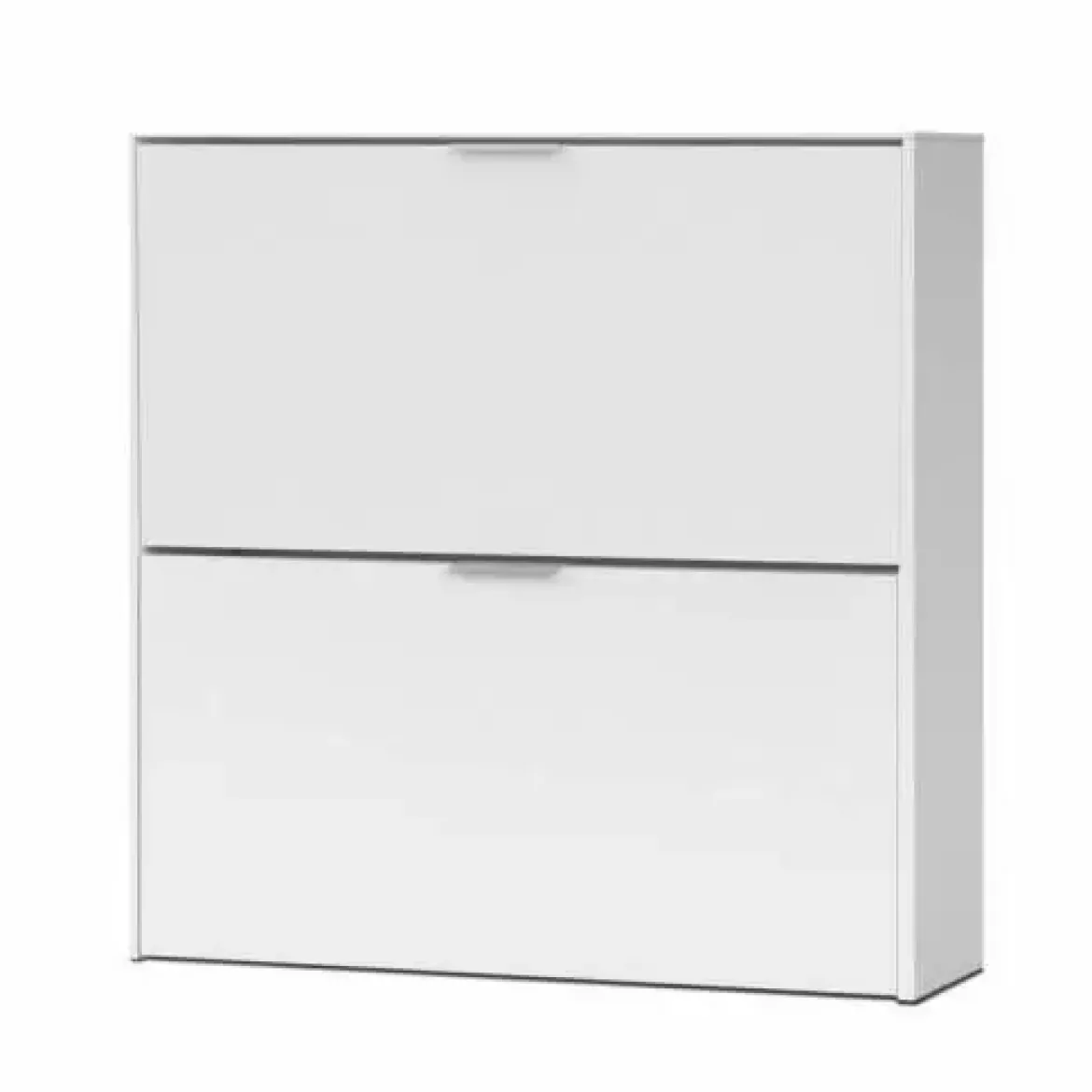 Zapatero abatible blanco de melamina de 2 puertas acabado blanco 007873O