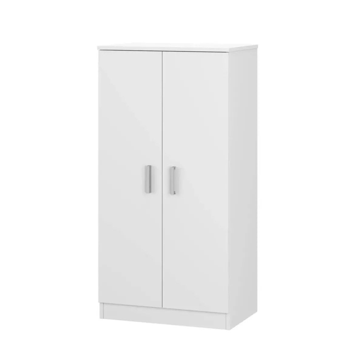 Zapatero-armario de melamina de 2 puertas con 6 baldas color blanco 007813O
