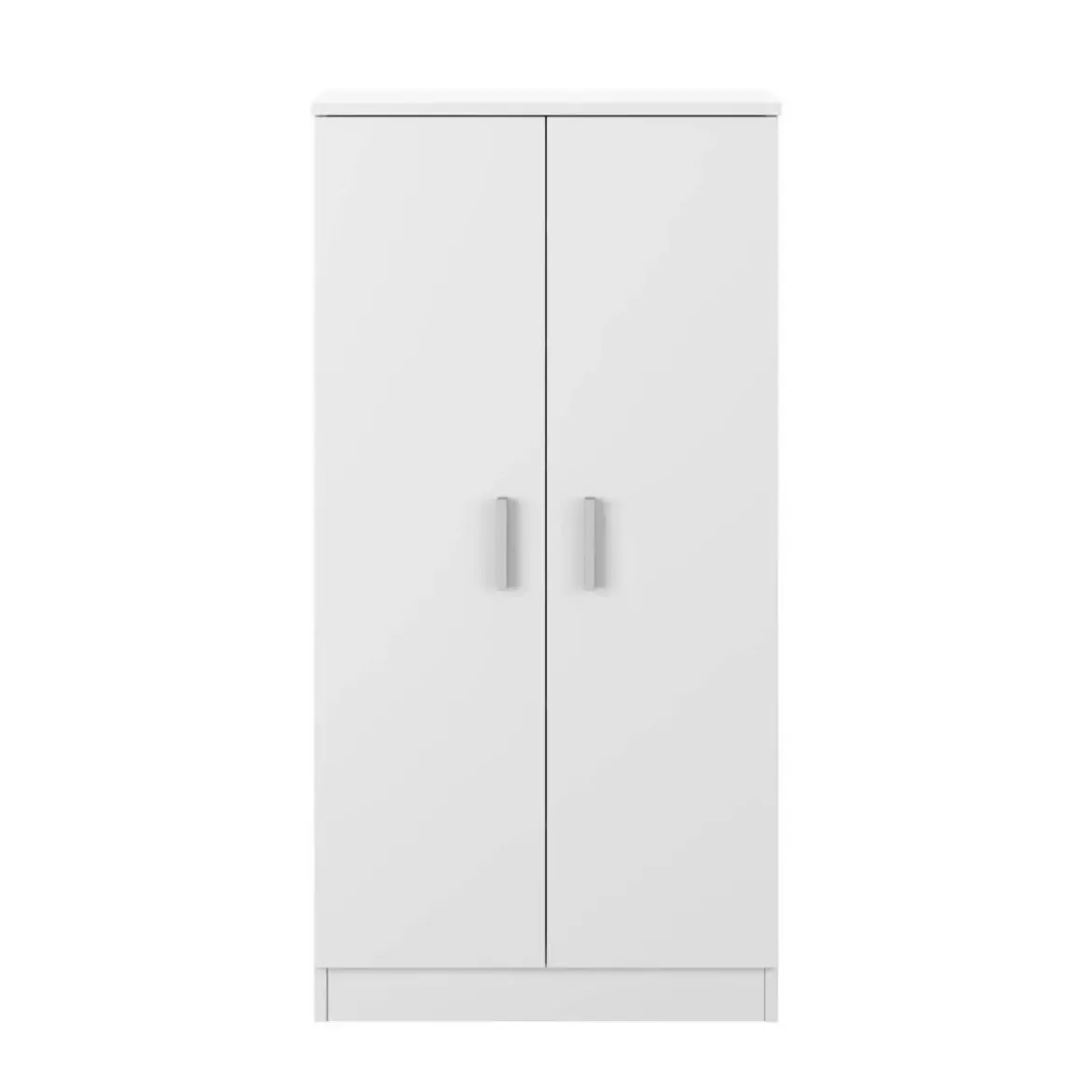 Zapatero-armario de melamina de 2 puertas con 6 baldas color blanco 007813O