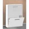 Zapatero de Dos Puertas Abatibles de color Blanco AURA