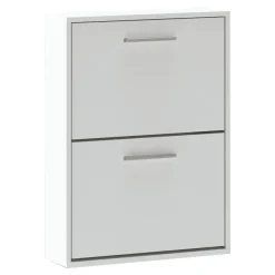 Zapatero de Dos Puertas Abatibles de color Blanco AURA