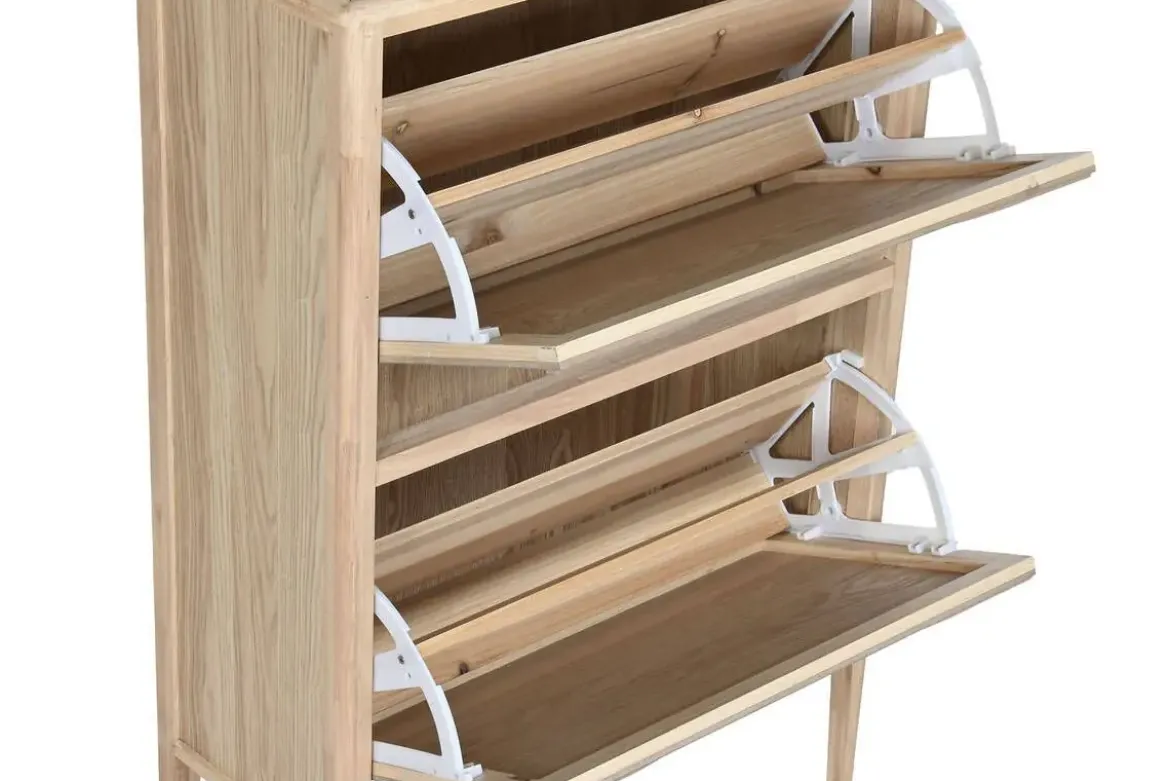 Zapatero de Madera Natural con 2 Puertas Abatibles MB-219392