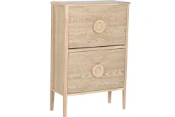 Zapatero de Madera Natural con 2 Puertas Abatibles MB-219392