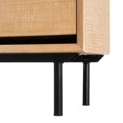 Zapatero de Madera y Metal Natural-Negro con 3 Puertas 615688