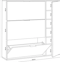 Zapatero de 3 Puertas Abatibles con Armario CLASS 017818F