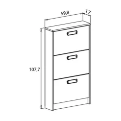Zapatero Juvenil de 3 Puertas Abatibles DONALD